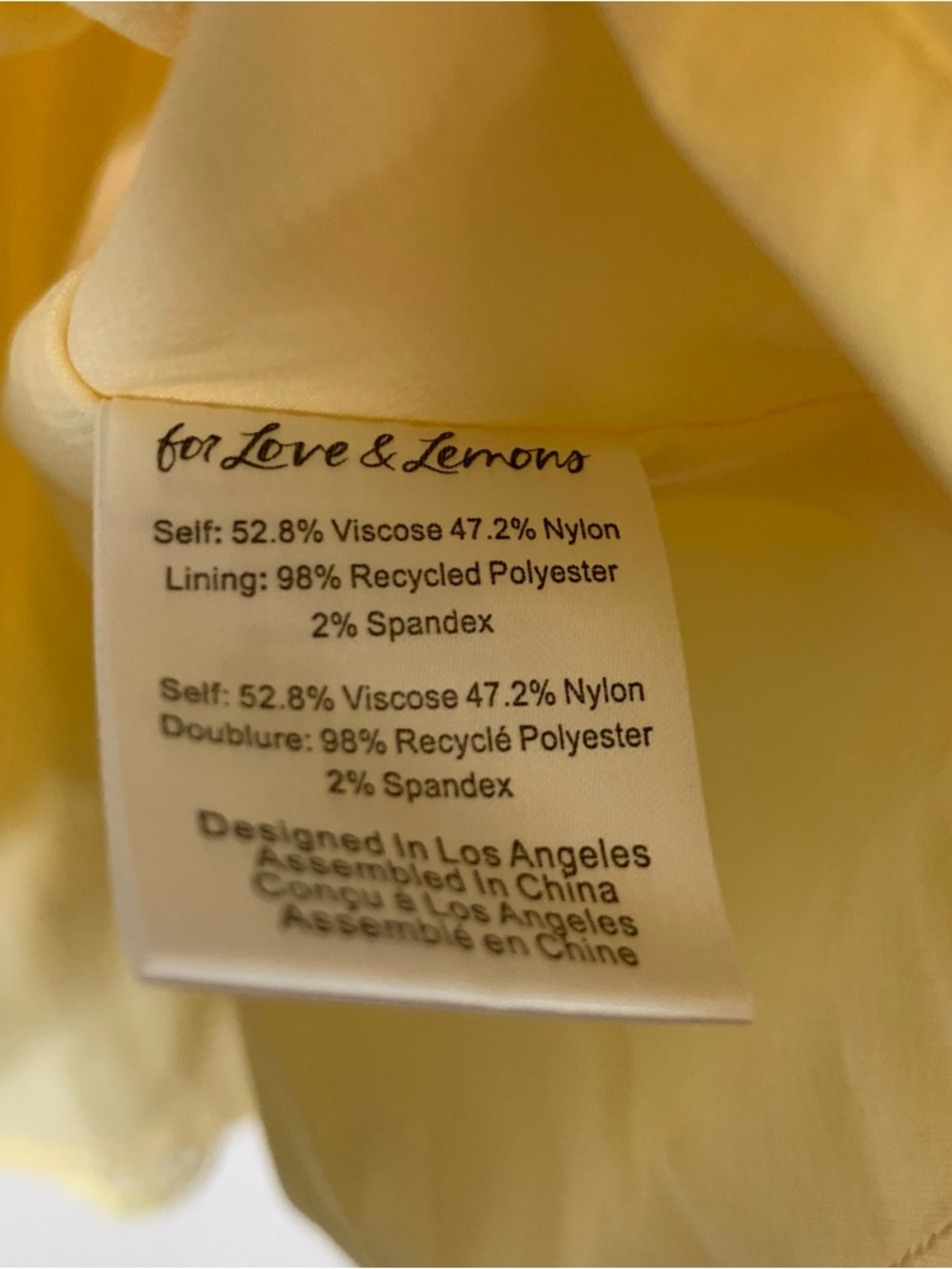 For love and lemons August yellow lace back zip mini dress M - Picture 5 of 10